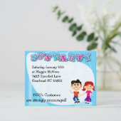 おもしろい50年代テーマパーティーソックホップキッズアート 招待状 (スタンド正面)