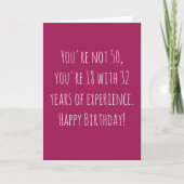 おもしろい50歳のテキスト誕生日 カード (正面)