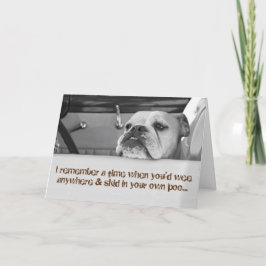 おもしろい50歳の誕生日グリーティングカード - お尻スライドでうんちがついた カード