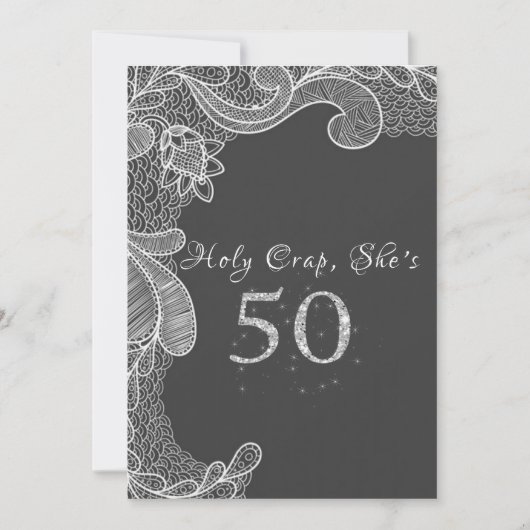 おもしろい50歳の誕生日パーティーの招待状 招待状 (正面)