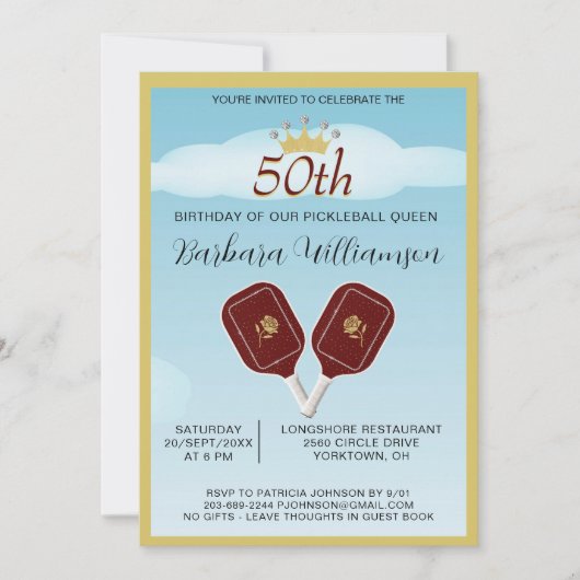 おもしろい50歳の誕生日パーティー 招待状 (正面)