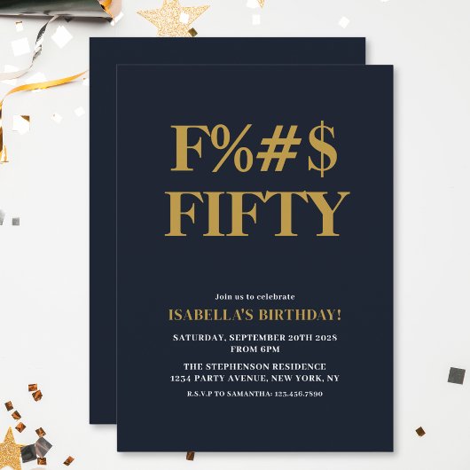 おもしろい50歳の誕生日 Fワード ユーモア 招待状