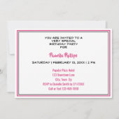 おもしろい50歳誕生日ヴィンテージガーリー自転車 招待状 (裏面)