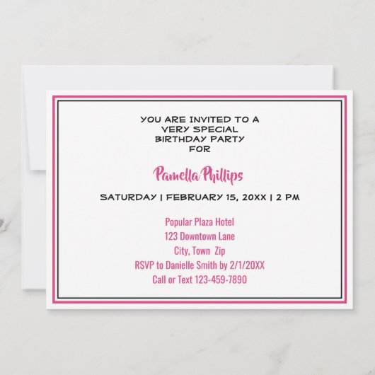 おもしろい50歳誕生日ヴィンテージガーリー自転車 招待状 (裏面)