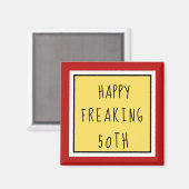 おもしろい50番目のハッピーバースデーギフト マグネット (正面/裏面)