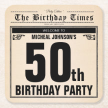 おもしろい50誕生日ヴィンテージオールド新聞カスタム新聞