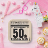 おもしろい50誕生日古新聞ヴィンテージ ペーパープレート (パーティー)