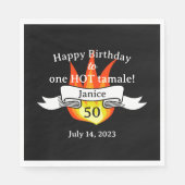 おもしろい50誕生日「熱いタマレおもしろい」 スタンダードランチョンナプキン (正面)