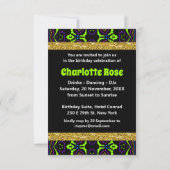 おもしろい50誕生日 | Energy Glow|Groovy Raveパーティー 招待状 (裏面)