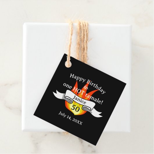 おもしろい50誕生日「Hot Tamale」撮パーソナライズされた影 フェイバータグ (インサイチュ)