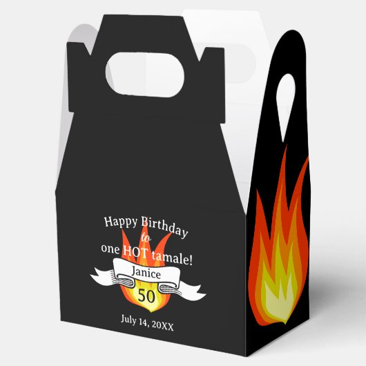 おもしろい50誕生日「Hot Tamale」撮パーソナライズされた影 フェイバーボックス (オープン)