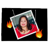 おもしろい50誕生日「Hot Tamale」撮パーソナライズされた影 ラージペーパーバッグ (裏面)