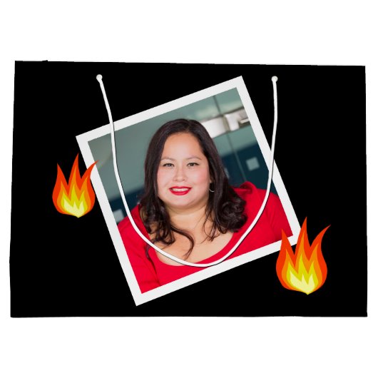 おもしろい50誕生日「Hot Tamale」撮パーソナライズされた影 ラージペーパーバッグ (裏面)