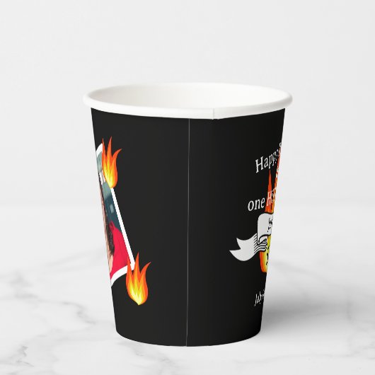 おもしろい50誕生日「Hot Tamale」火おもしろい写真 紙コップ (右)
