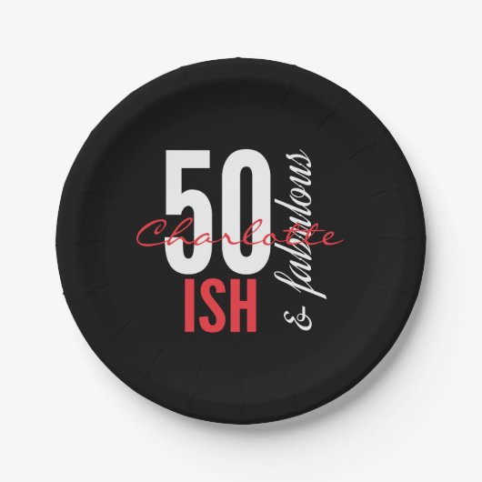おもしろい50ishと素晴らしい誕生日 ペーパープレート (正面)