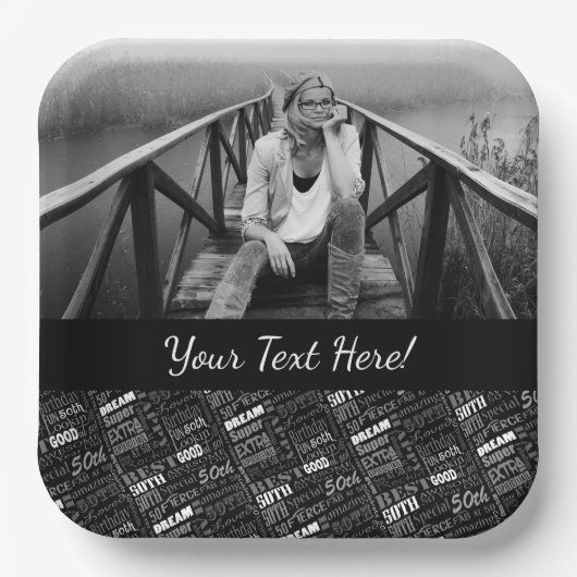 おもしろい50th誕生日パーティモノグラパーソナライズされたム ペーパープレート (正面)