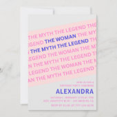 おもしろい59歳の誕生日招待状 女の神話の引用 招待状 (正面)