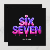 おもしろい6セブン67ミームGen Alphaウイルスクールスタイル 招待状 (正面/裏面)