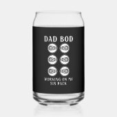 おもしろい6パックパパbodワードアート ガラス缶 (正面)