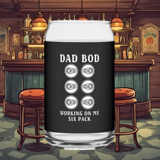 おもしろい6パックパパbodワードアート ガラス缶