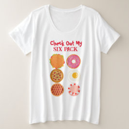 おもしろい6パック プラスサイズTシャツ