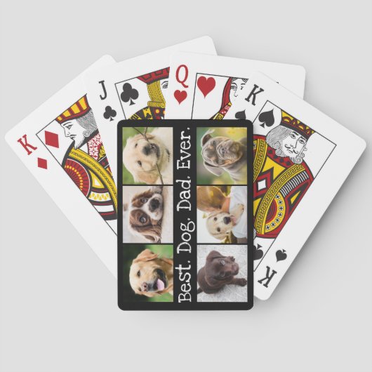 おもしろい6フォトドッ最高のグパパエバーコラージュ トランプ (裏面)