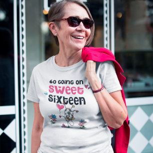 おもしろい60オンSweet sixteen牛の漫画 Tシャツ