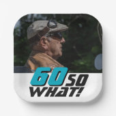 おもしろい60歳の名言 クォート フォト 60歳の誕生日 ペーパープレート (正面)