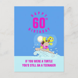 おもしろい60歳の誕生日名言カメのカード ポストカード