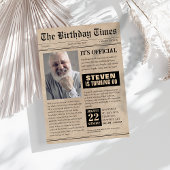 おもしろい60歳の誕生日新聞表紙写真 招待状