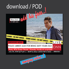 おもしろい60歳の誕生日🎉 偽のテレビニュース 招待状