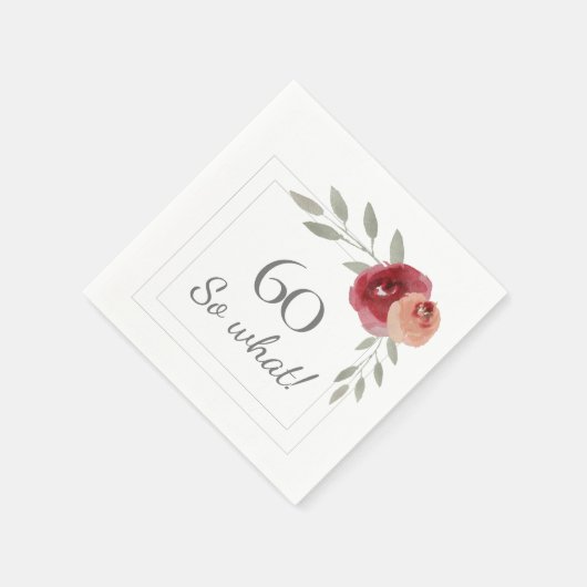 おもしろい60歳 どうでもいい 水彩画 60歳の誕生日パーティー スタンダードカクテルナプキン (角)