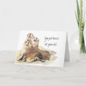 おもしろい60誕生日「成長しない」かわいいシール カード (正面)