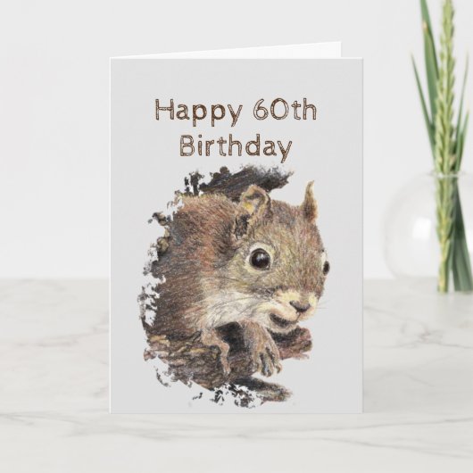 おもしろい60誕生日Nuttyアドバイスfrom Squirrel Mous カード (正面)