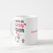 おもしろい60Sweet sixteen漫画の牛に行く コーヒーマグカップ (正面左)