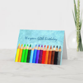 おもしろい60thまたは任意の年齢のアート誕生日挨拶 カード