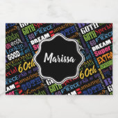 おもしろい60th誕生日パーティモノグラパーソナライズされたム スパークリングワインラベル (シングルラベル)