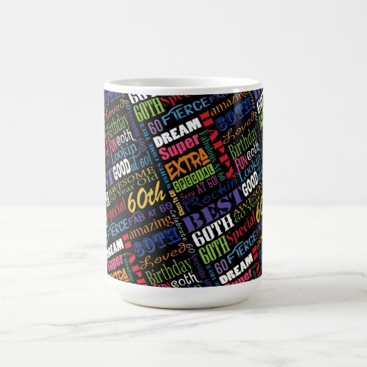 おもしろい60th誕生日パーティモノグラパーソナライズされたム モーフィングマグカップ (中央)