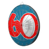 おもしろい60th赤と青あなたの独自のフォトダーツボードを追加 ダーツボード (正面右)