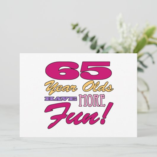 おもしろい65誕生日 カード (スタンド正面)