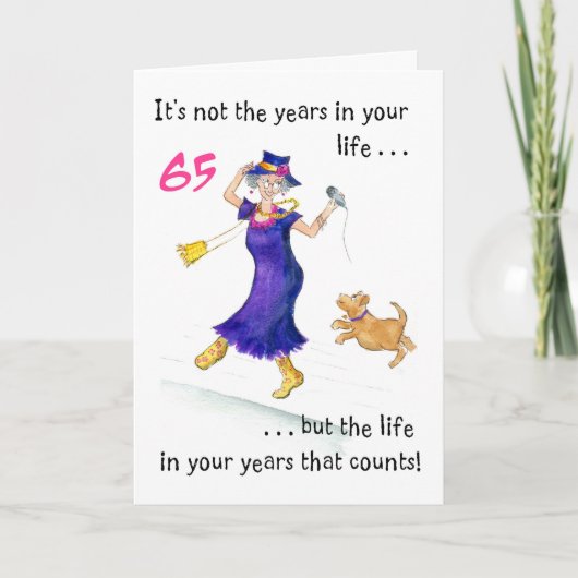 おもしろい65th誕生日カード(女性用) カード (正面)