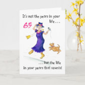 おもしろい65th誕生日カード(女性用) カード (黄色い花)