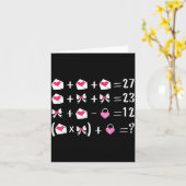 おもしろい67のバレンタインメーム数学教師 Bow Six Seven カード (黄色い花)