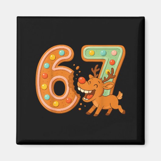 おもしろい67クリスマスコokies ルドルフとトナカイのジョー マグネット (正面)