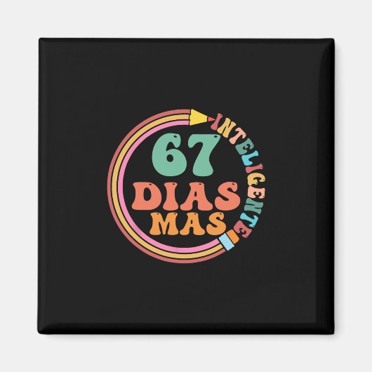 おもしろい67日間の賢いミームスペイン語教師子供たち マグネット (正面)