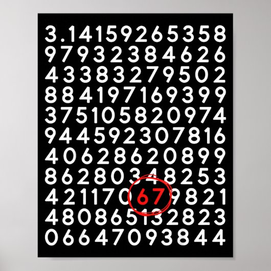 おもしろい67日3.14数字六七ミーム数学 ポスター (正面)