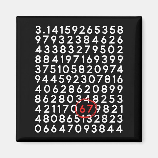 おもしろい67日3.14数字六七ミーム数学 マグネット (正面)