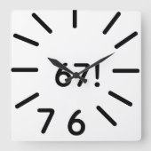 おもしろい67時計 スクエア壁時計 (正面)