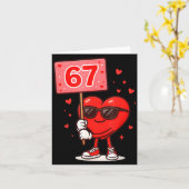 おもしろい67 ミーム かわいいバレンタイン 6 7 ラブ ユーモア カード (黄色い花)