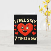 おもしろい67 ミーム 六七 ハート バレンタイン メンズ レディース カード (黄色い花)